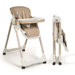 MS Innovaciones Chaise haute Tasty Eco Beige Châssis Clair