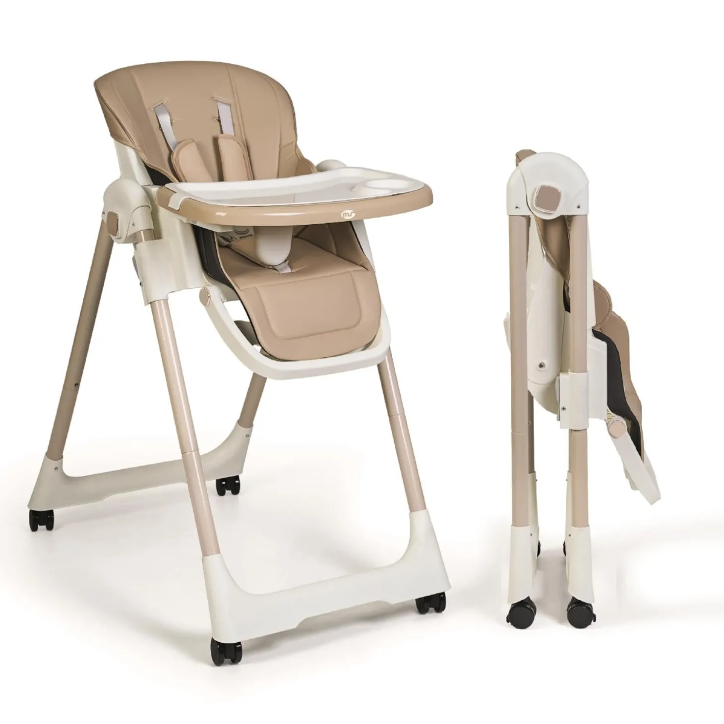 MS Innovaciones Chaise haute Tasty Eco Beige Châssis Clair