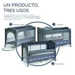 MS Innovaciones                    Lit de voyage Safari Oxford Cododo    Gris