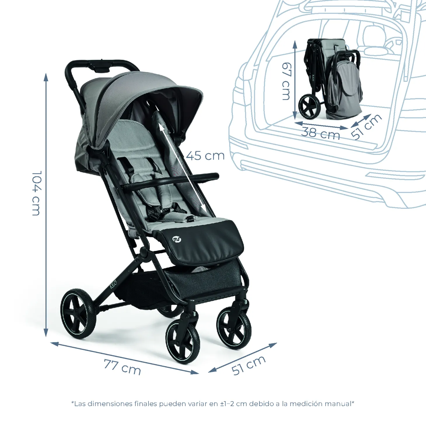 MS Innovaciones Poussette légère Keo Gris