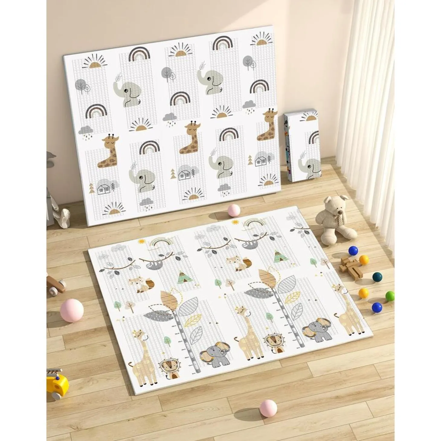 MS Innovaciones Tapis de jeu fancy lion Eléphant Multicolore