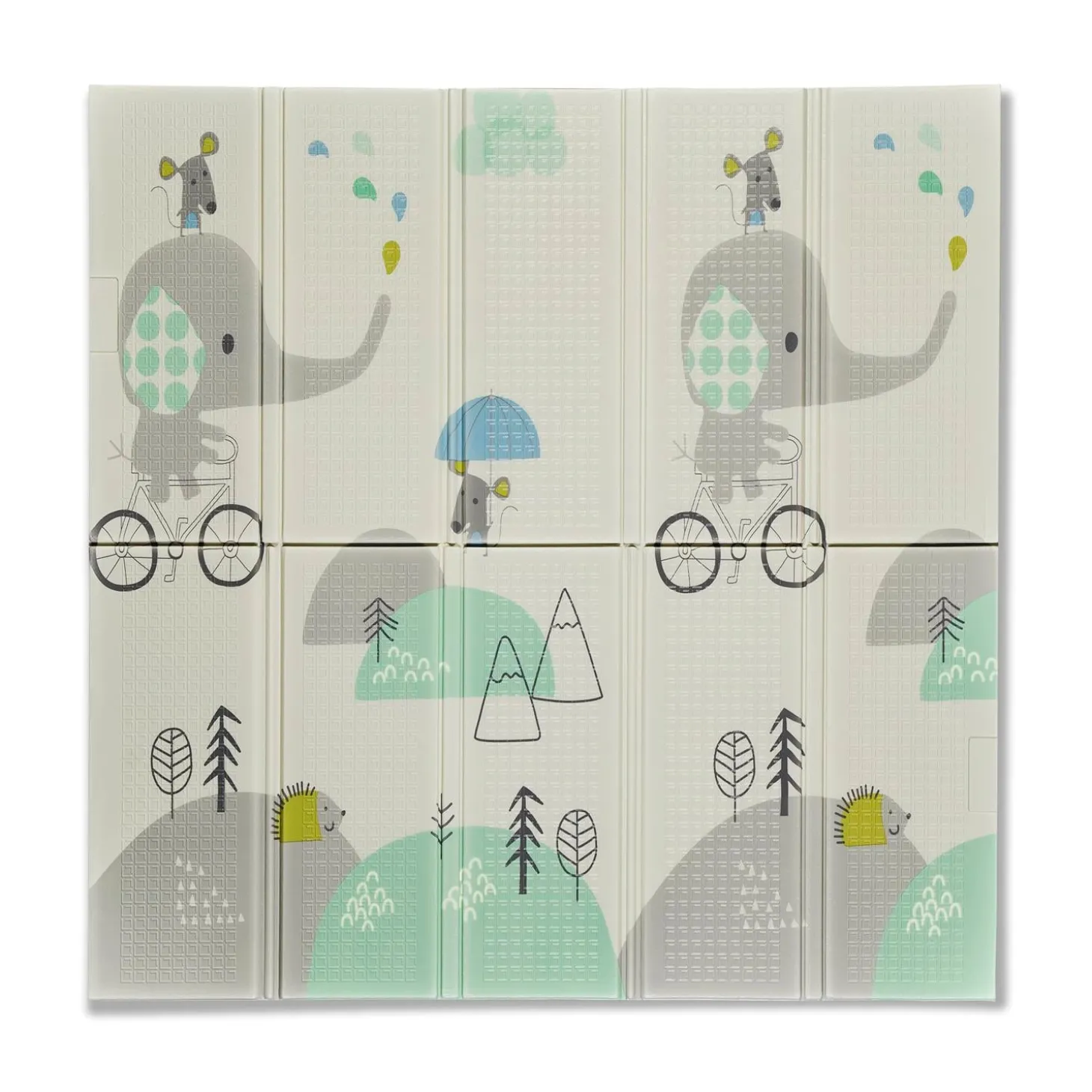MS Innovaciones Tapis de jeu trendy girafe Elephant Multicolore 120x120 cm