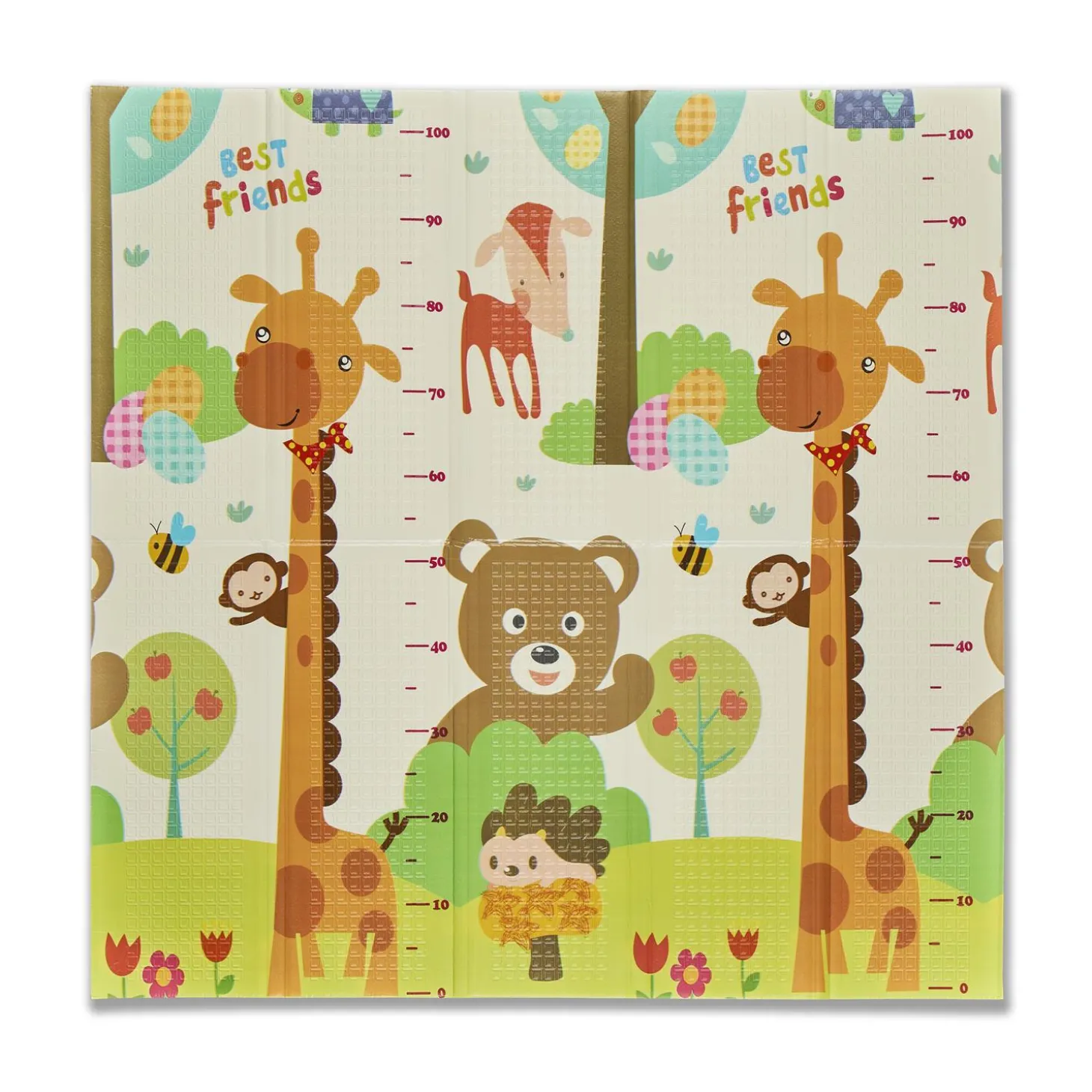 MS Innovaciones Tapis de jeu trendy girafe Elephant Multicolore 120x120 cm