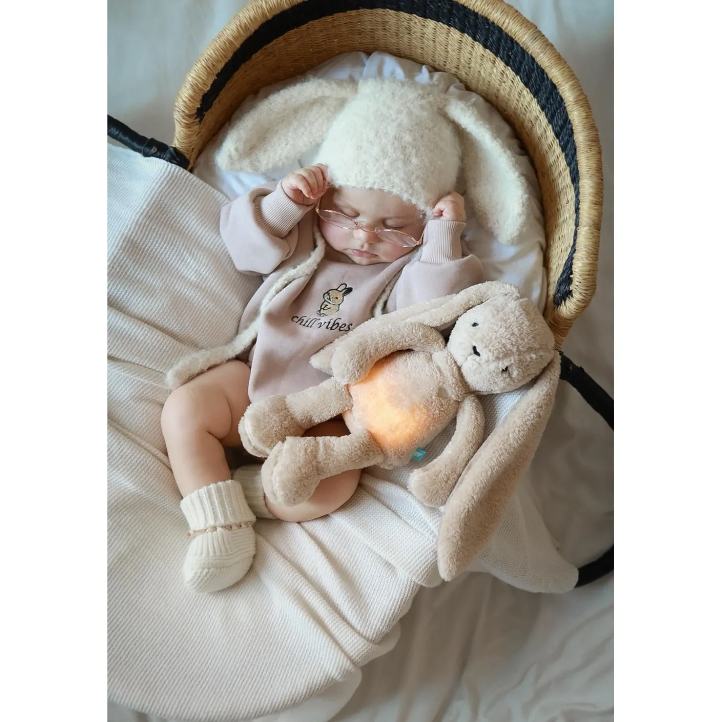 MY HUMMY Peluche Lapin 5en1 Duo avec Bouillote Beige