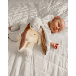 MY HUMMY Peluche Lapin Mecanisme + Bouillote + Appli Bluethoot Ecru-Rose