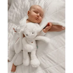 MY HUMMY Peluche Lapin Mecanisme + Bouillote + Appli Bluethoot Ecru-Rose