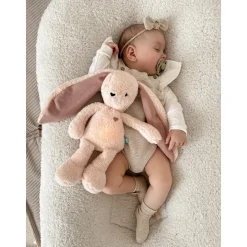MY HUMMY Peluche Lapin mechanisme + bouillote + appli Bluethoot Rose
