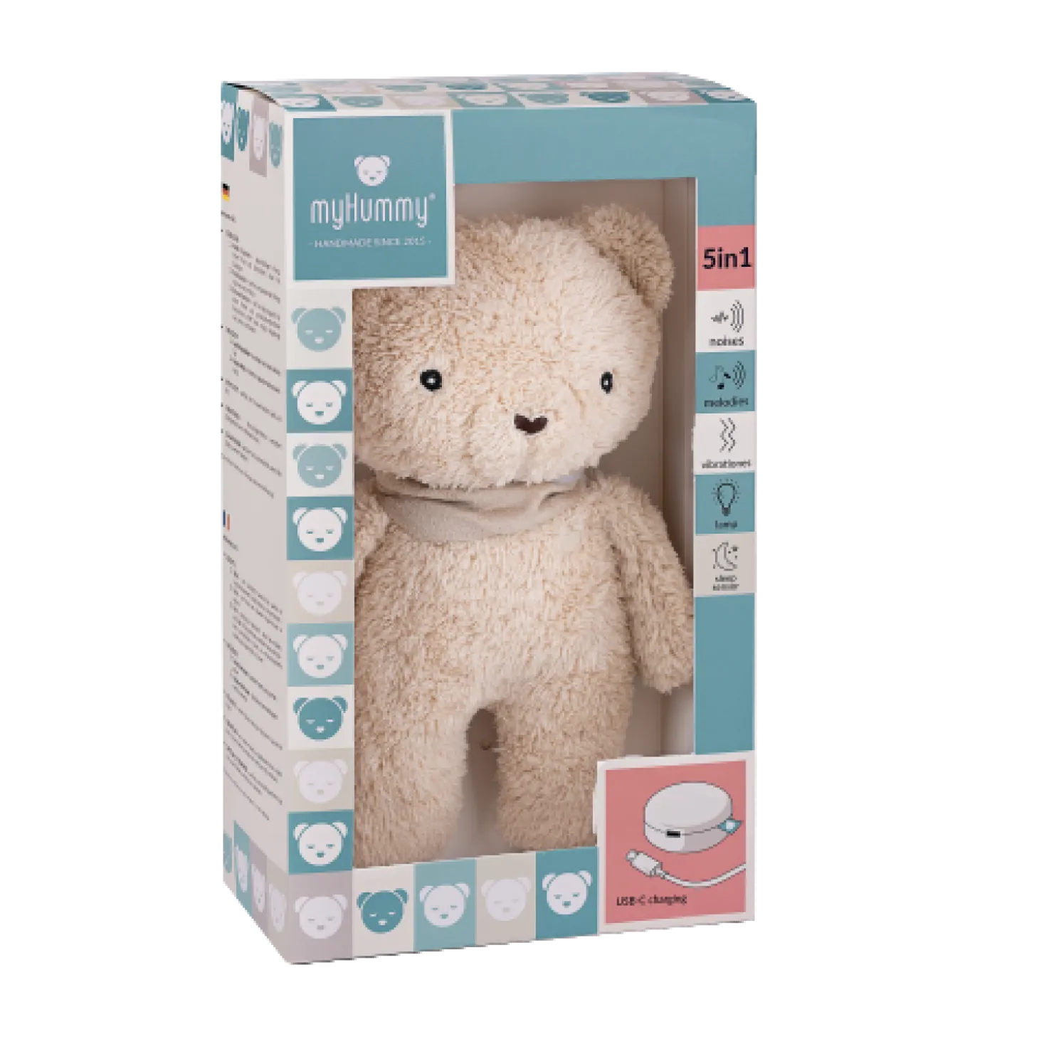 MY HUMMY Peluche musciale Ours mechanism 5en1 Beige