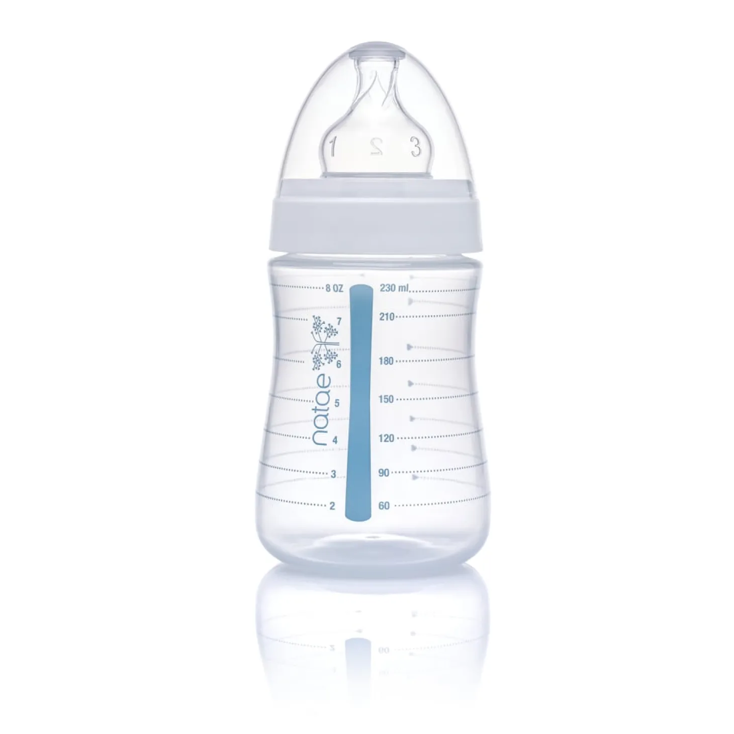 Natae Biberon PP col large déb variable silicone 230 ml