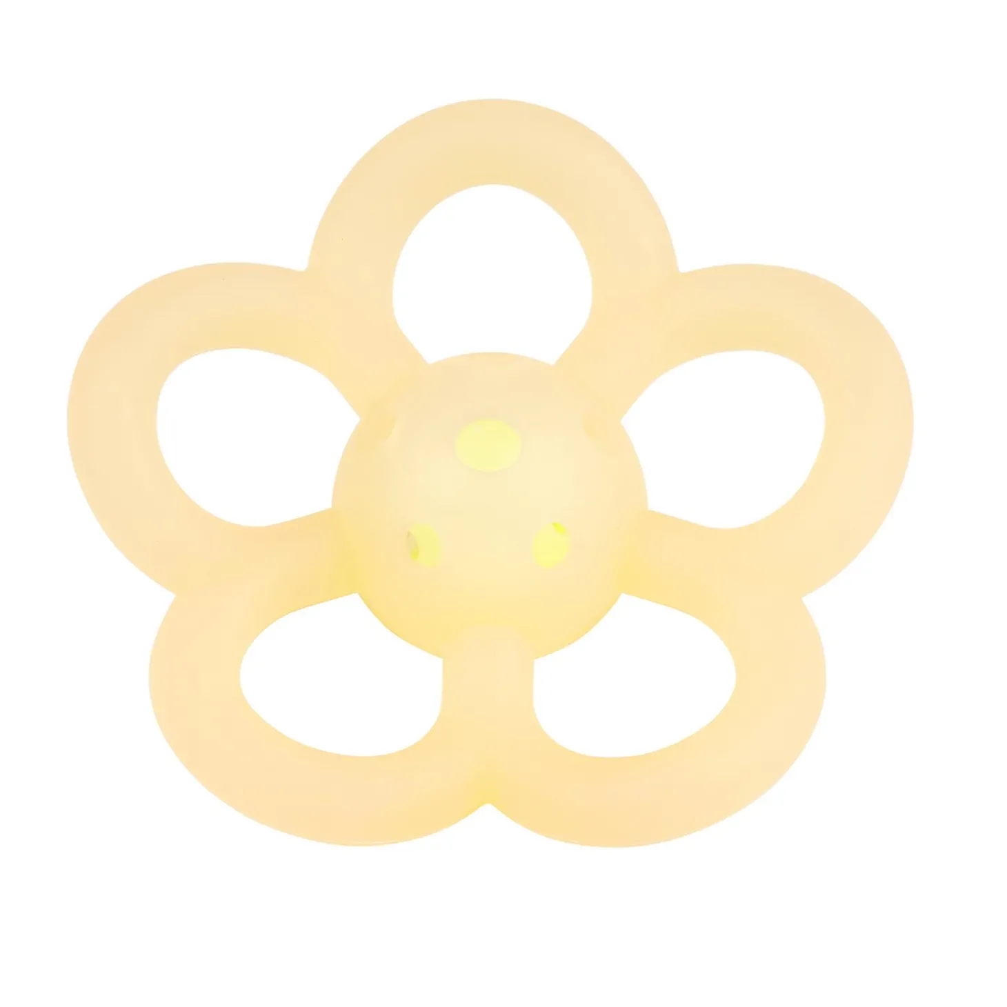 Nattou Anneau dentition hochet fleur tranlucide Silicone Jaune