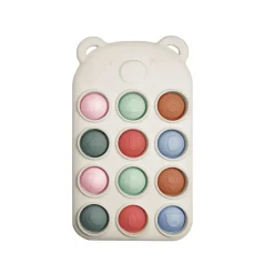 Nattou Anneau dentition silicone pop it télécommande Blanc