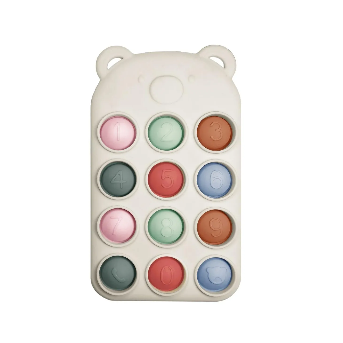 Nattou Anneau dentition silicone pop it télécommande Blanc