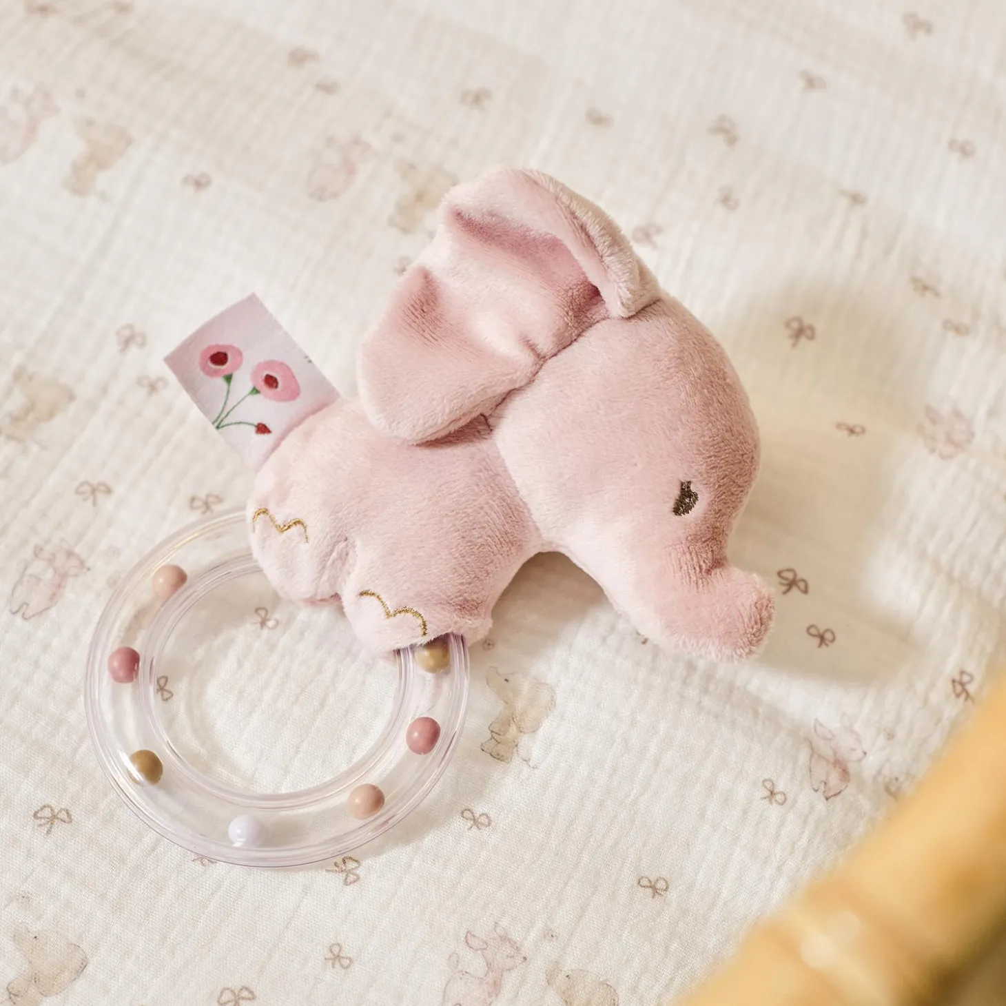 Nattou Anneau Hochet L'eléphant Fanfan Rose