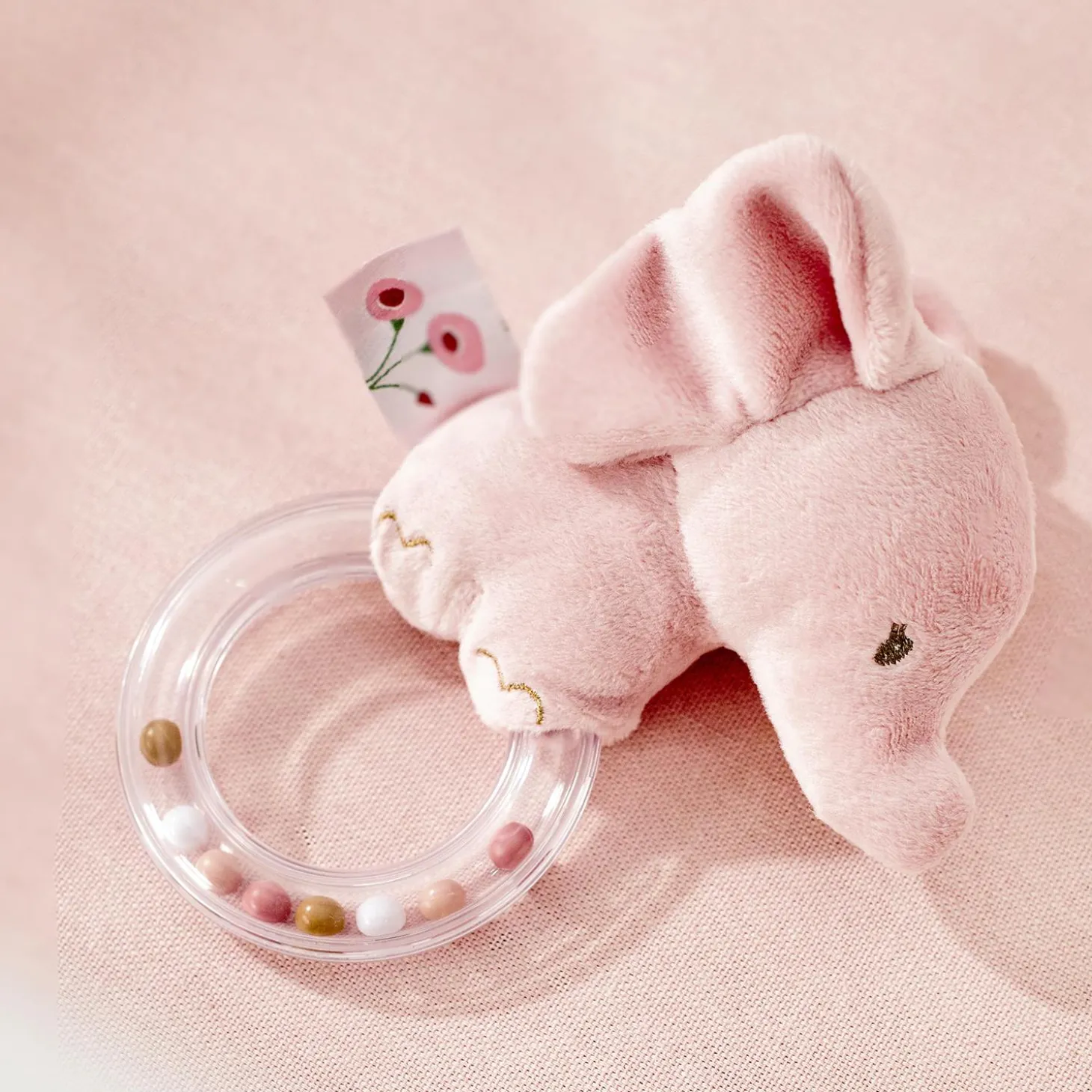 Nattou Anneau Hochet L'eléphant Fanfan Rose