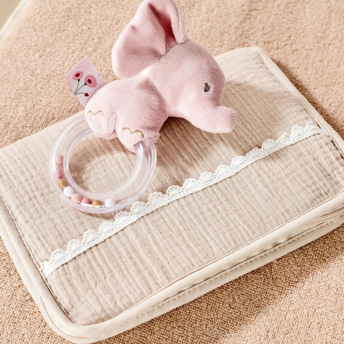 Nattou Anneau Hochet L'eléphant Fanfan Rose