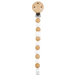 Nattou                    Attache-sucette façon bois Silicone    Brun/blanc
