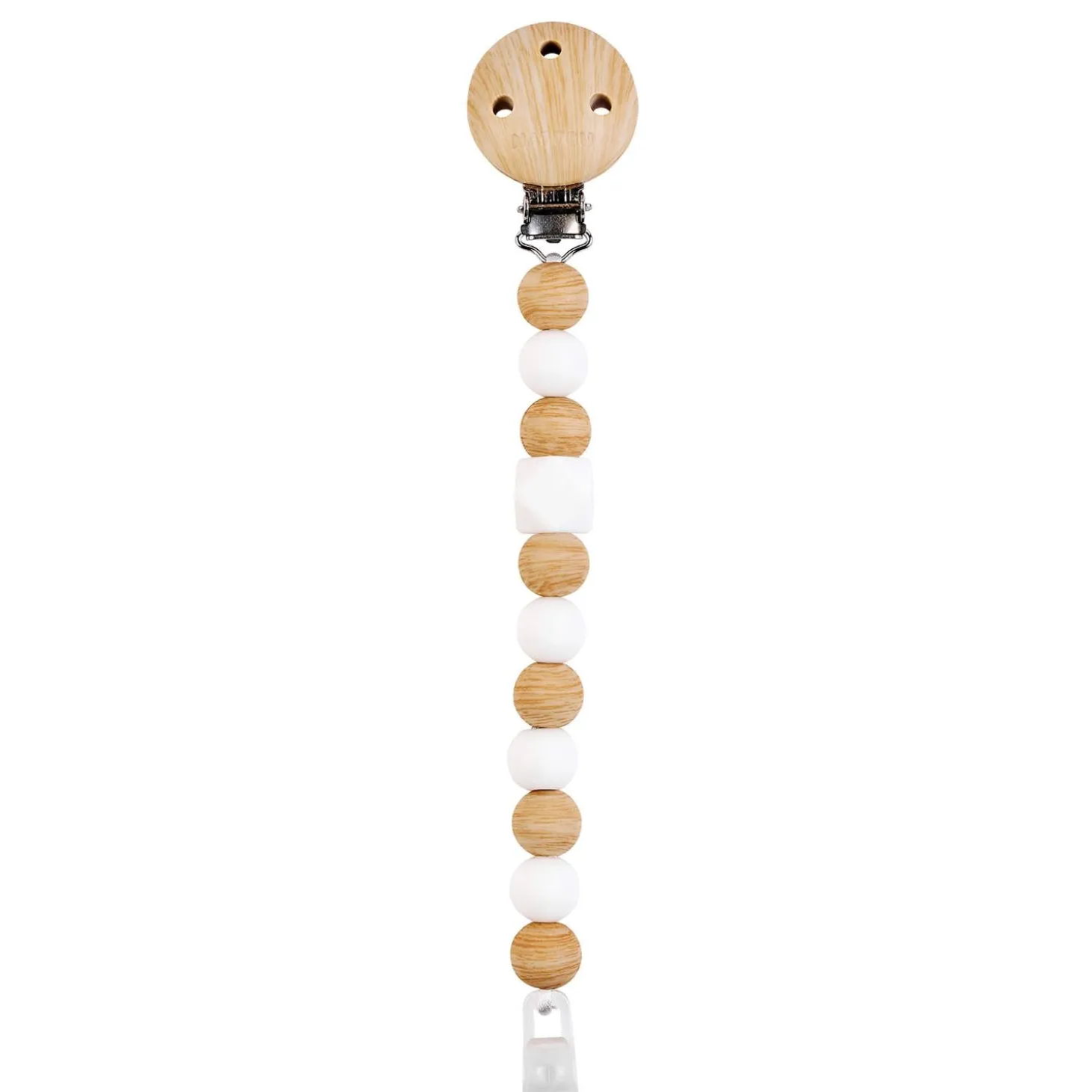 Nattou Attache-sucette façon bois Silicone Brun/blanc