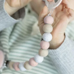 Nattou                    Attache-sucette pointillé Silicone    Rose