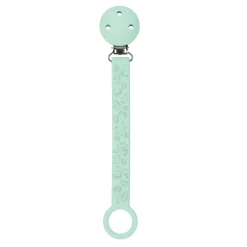 Nattou                    Attache tétine silicone plat imprimé    Vert Menthe