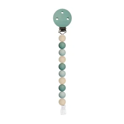 Nattou                    Attache tétine silicone perles    Vert De Gris