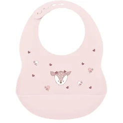 Nattou                    Bavoir imprimé biche Silicone    Rose