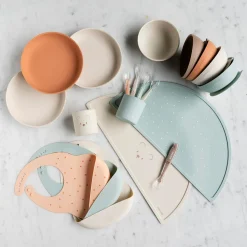 Nattou                    Bavoir silicone imprimé étoiles    Pêche