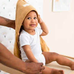 Nattou Charlie cape de bain avec gant Caramel