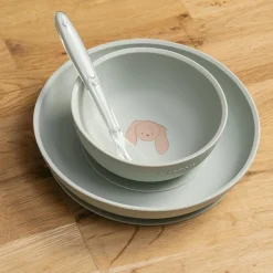 Nattou Coffret repas 3 pcs lapin Silicone Vert