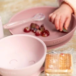 Nattou Coffret repas 4 pcs ourson Silicone Rose