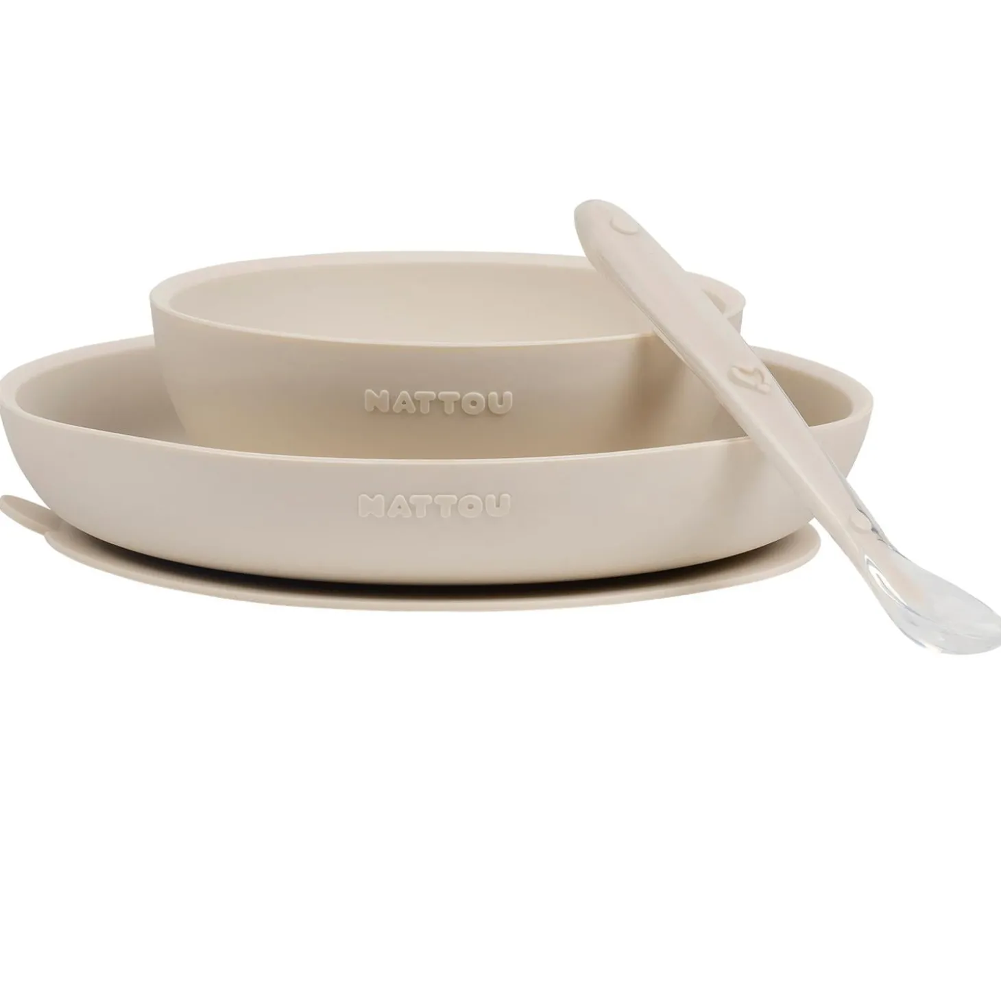 Nattou Coffret repas 3 pièces silicone Argile