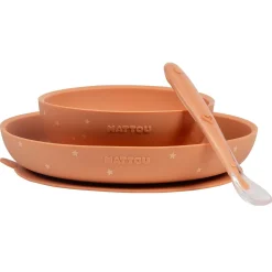 Nattou Coffret repas 3 pièces silicone Terracotta/Étoile
