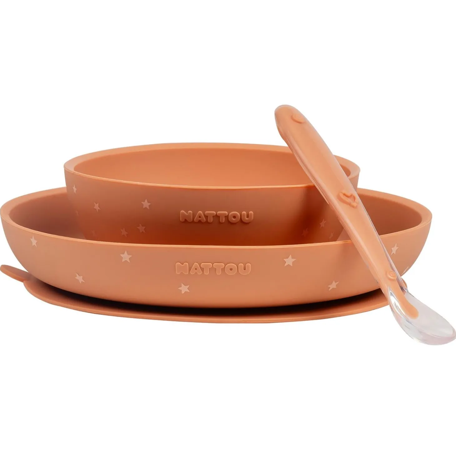 Nattou Coffret repas 3 pièces silicone Terracotta/Étoile