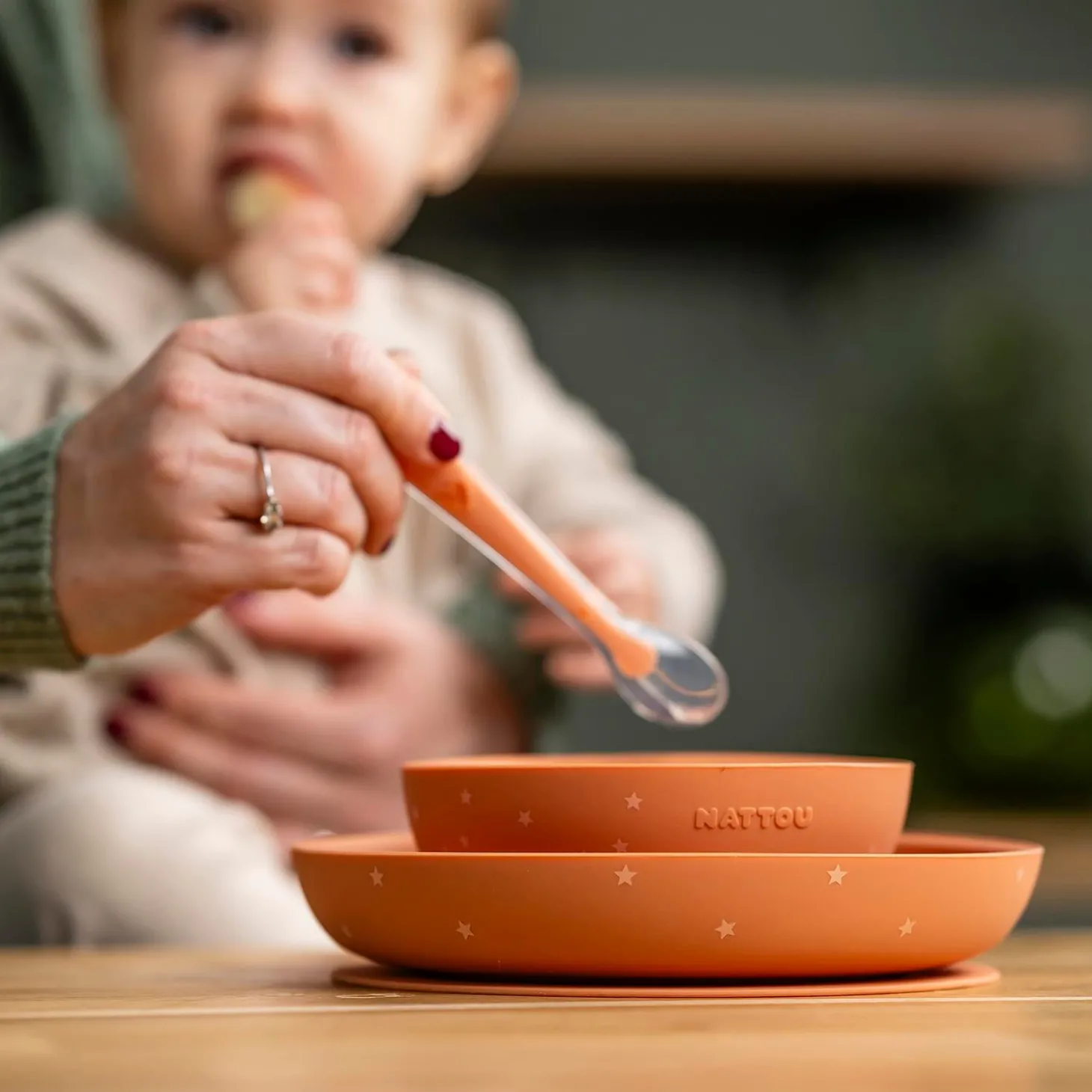 Nattou Coffret repas 3 pièces silicone Terracotta/Étoile