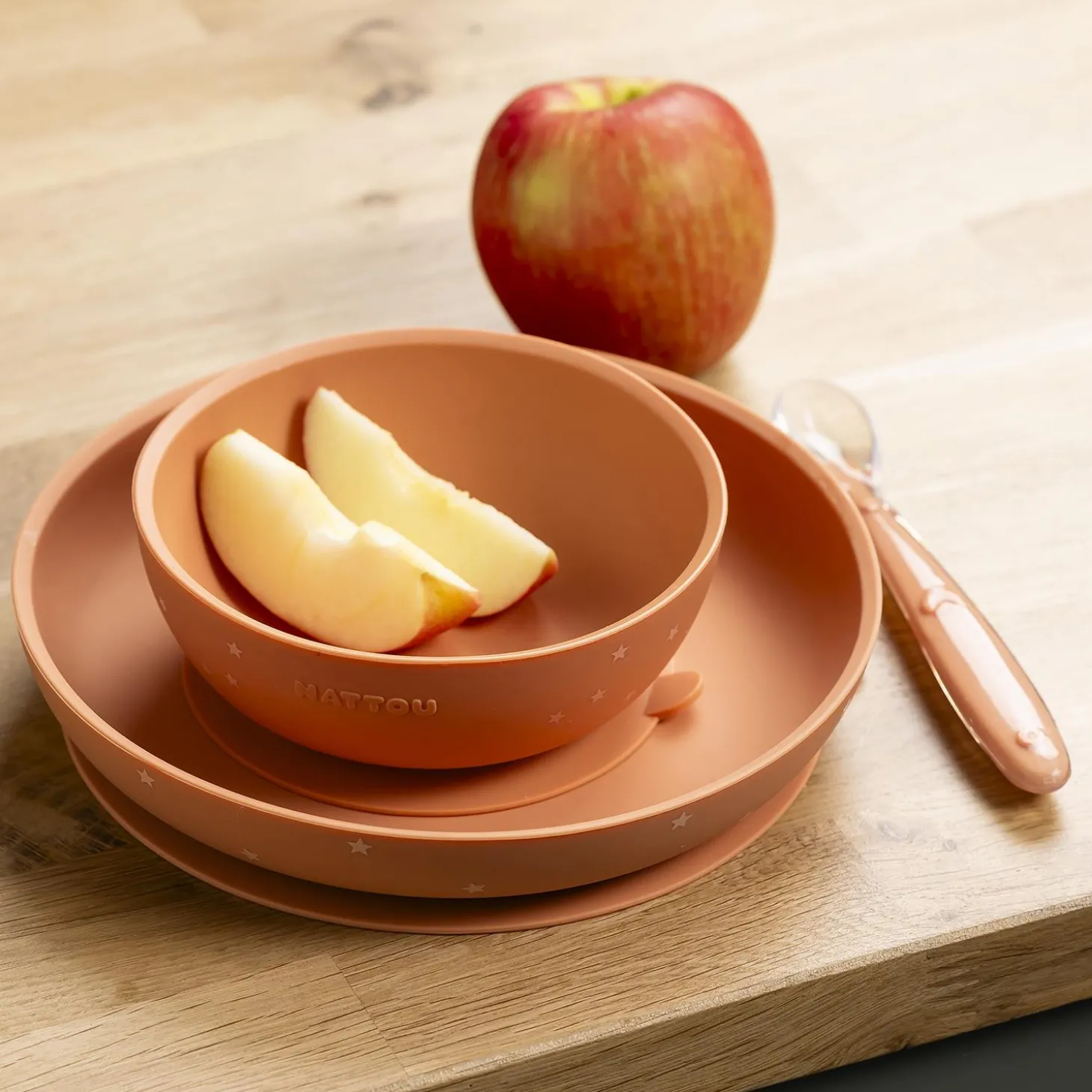 Nattou Coffret repas 3 pièces silicone Terracotta/Étoile