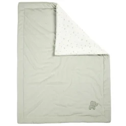 Nattou Couverture/Plaid Velours/Gaze de Coton Loulou Vert tilleul/blanc