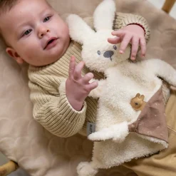 Nattou Doudou Lapidou Teddy triangle Glow Blanc