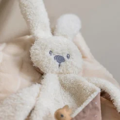 Nattou Doudou Lapidou Teddy triangle Glow Blanc