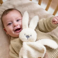 Nattou Doudou Lapidou Teddy triangle Glow Blanc