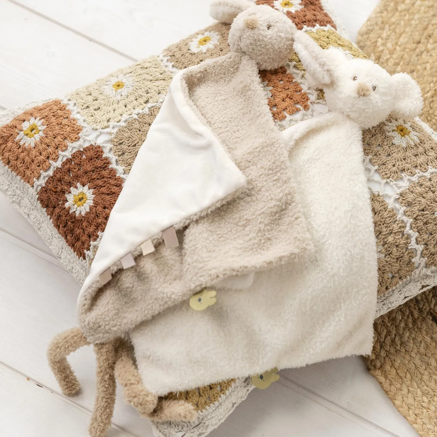 Nattou Doudou teddy maxi Souris Écru