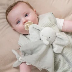 Nattou Doudou Velours Loulou Éléphant Vert tilleul