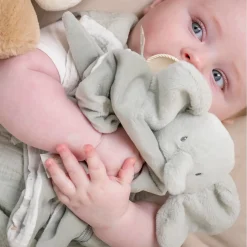 Nattou Doudou Velours Loulou Éléphant Vert tilleul