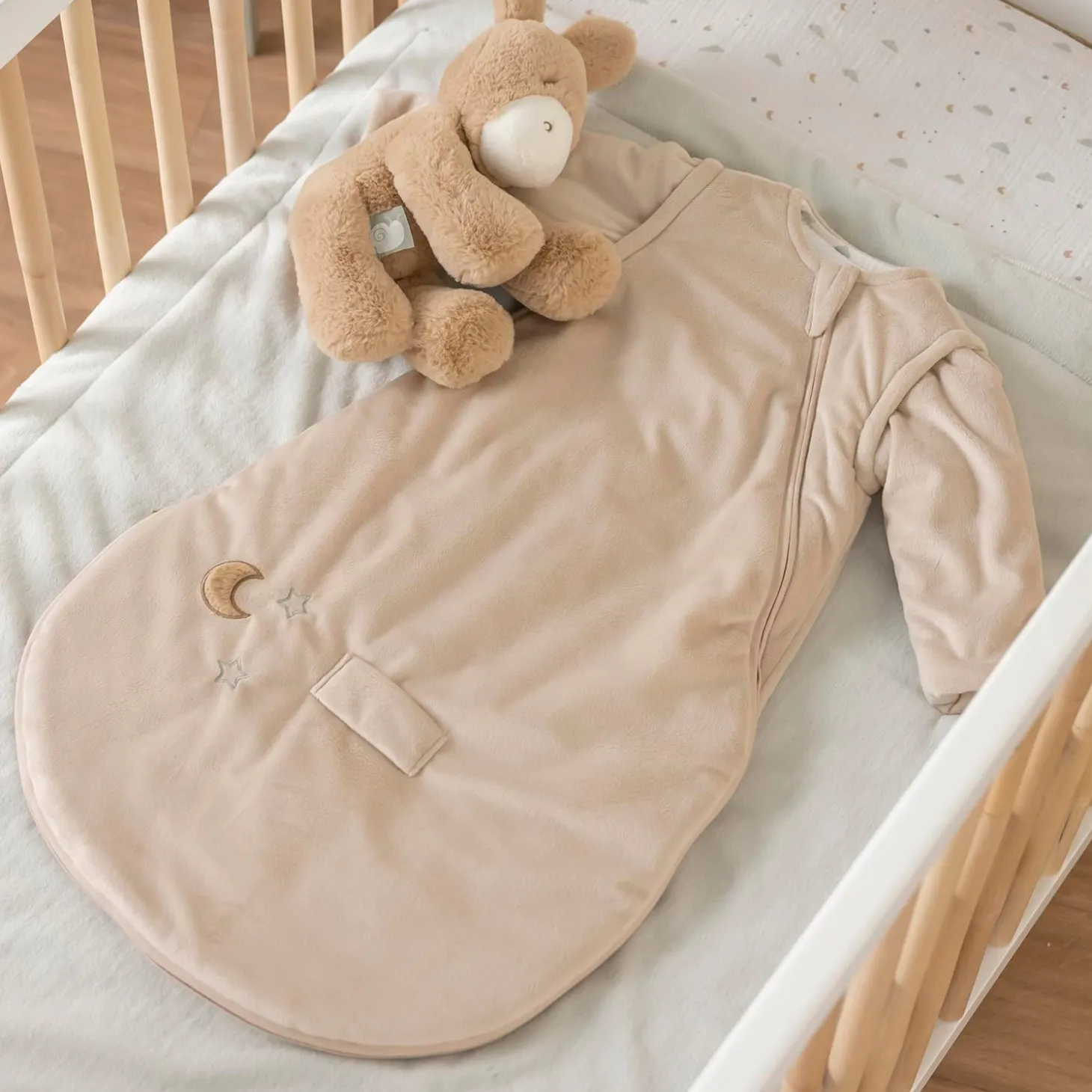 Nattou Gigoteuse Manches Det. Velours Tog 2.5 Loulou Sable 70 cm / 0-6 mois