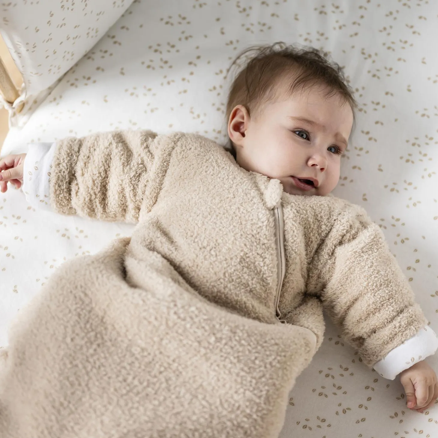 Nattou Gigoteuse Manches Det. Bouclette Tog 2,5 Teddy Beige 0-6 mois