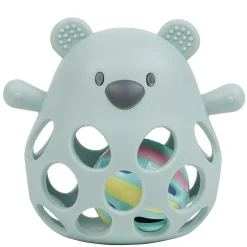 Nattou                    Hochet Ours silicone avec balle grelot    Vert