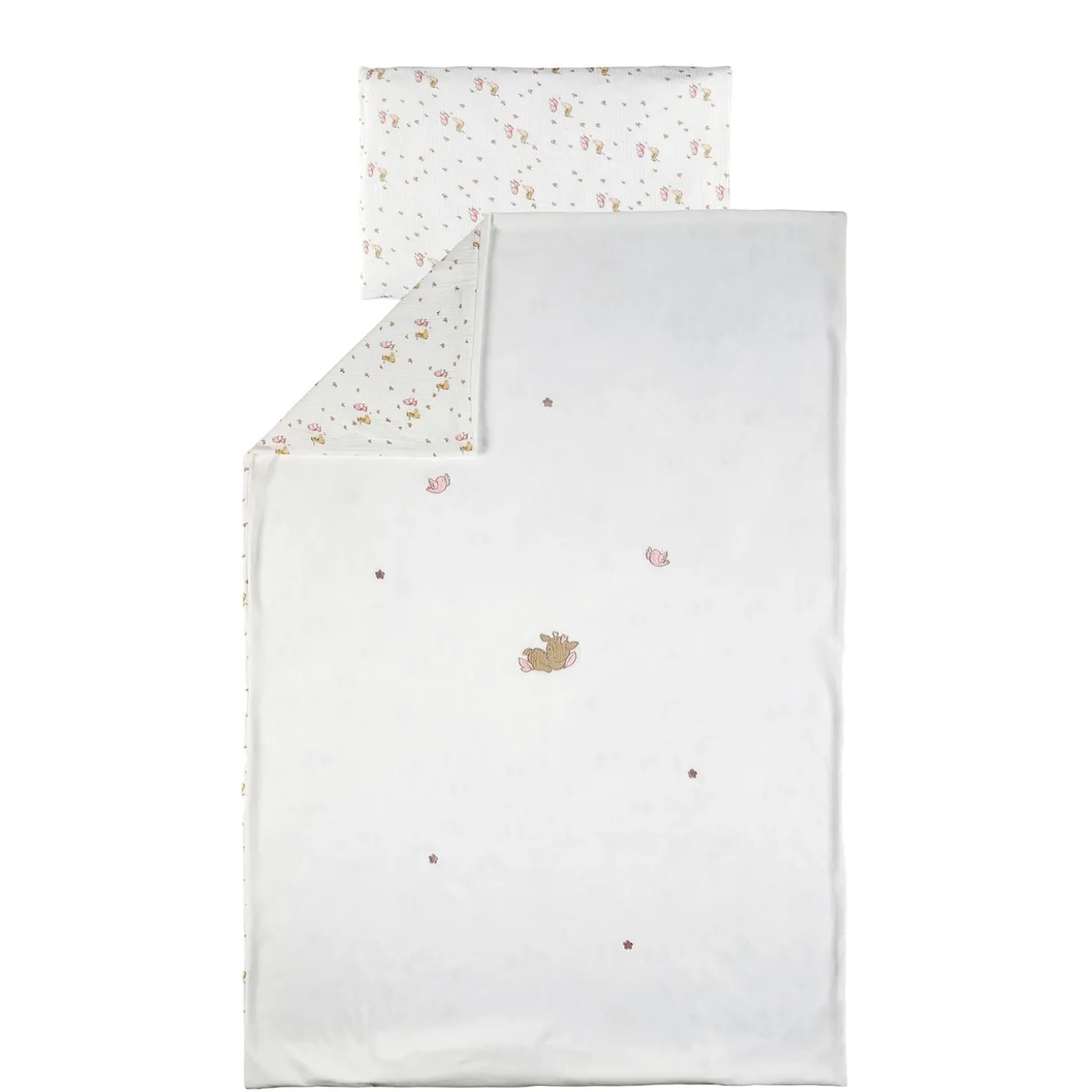Nattou Housse de Couette avec Taie Velours Fanfan Blanc 100x140 cm