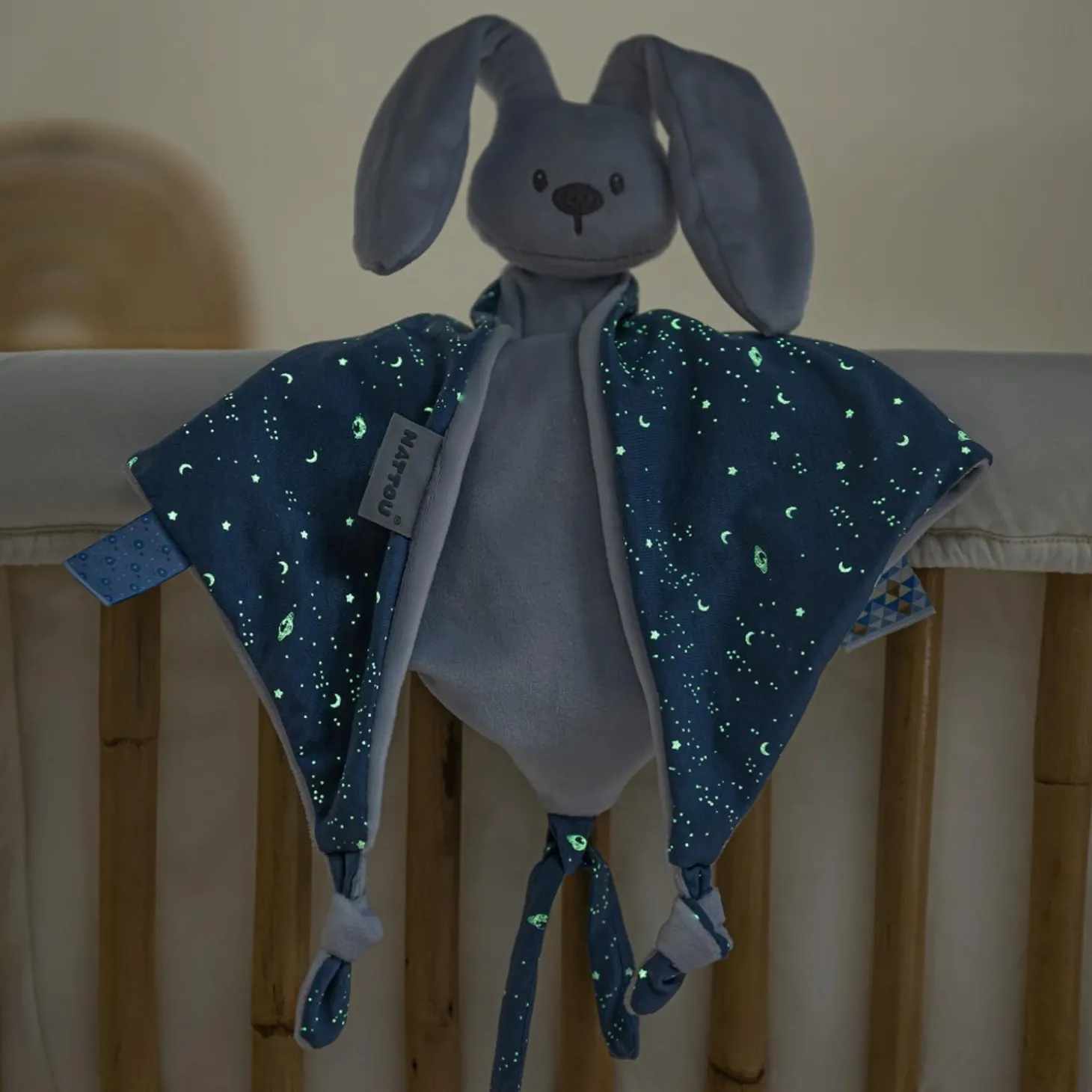 Nattou Maxi doudou Lapidou Glow Bleu