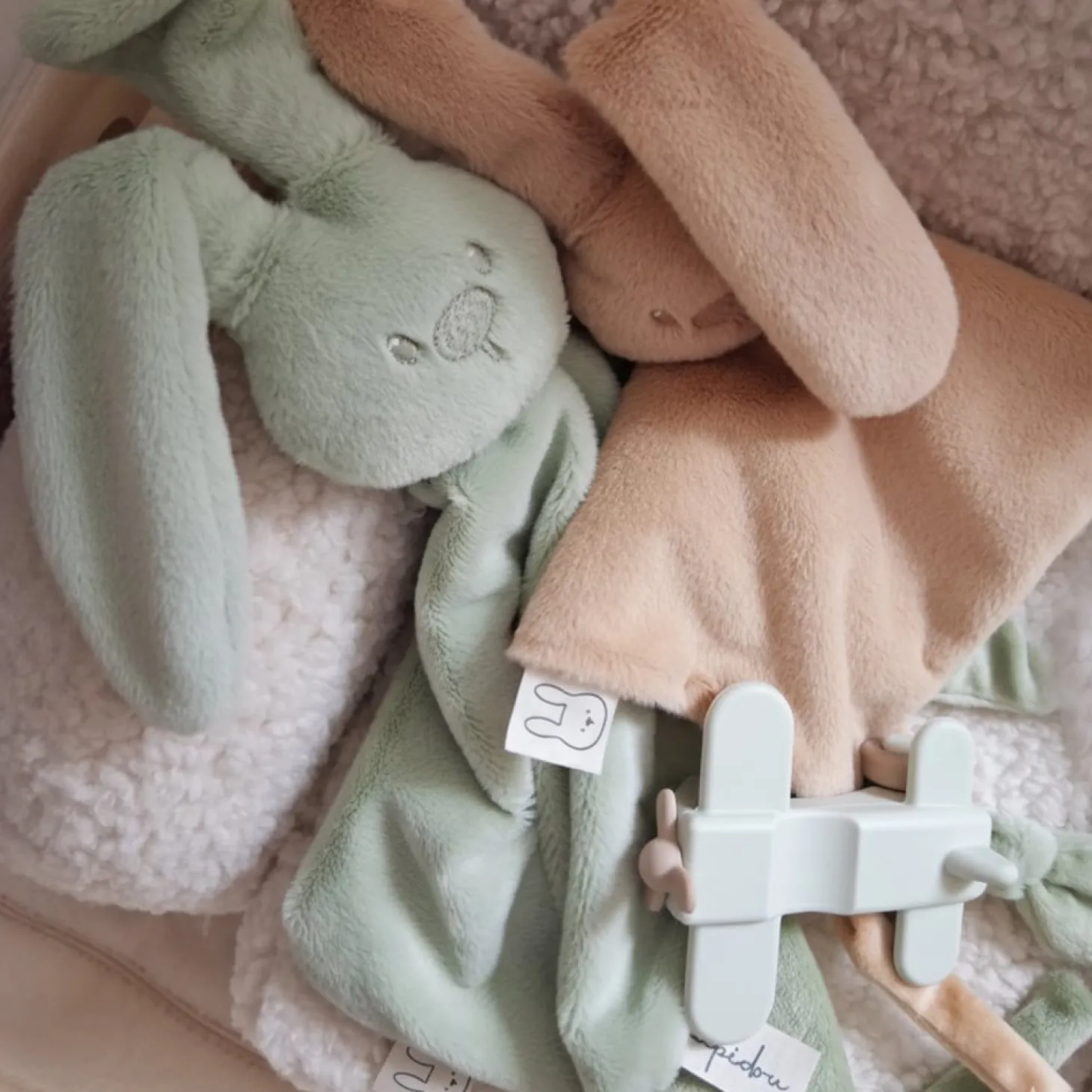 Nattou Maxi-doudou Lapidou Toudous Vert Tilleul