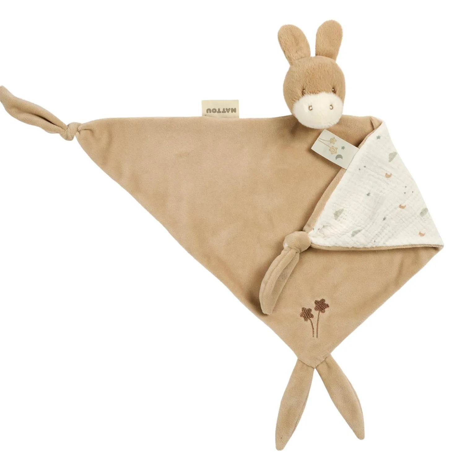 Nattou Maxi Doudou Loulou Âne Caramel