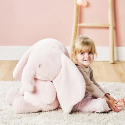 Nattou                    Maxi Peluche Éléphant Longs Poils Fanfan    Rose