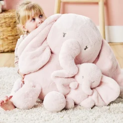 Nattou                    Maxi Peluche Éléphant Longs Poils Fanfan    Rose